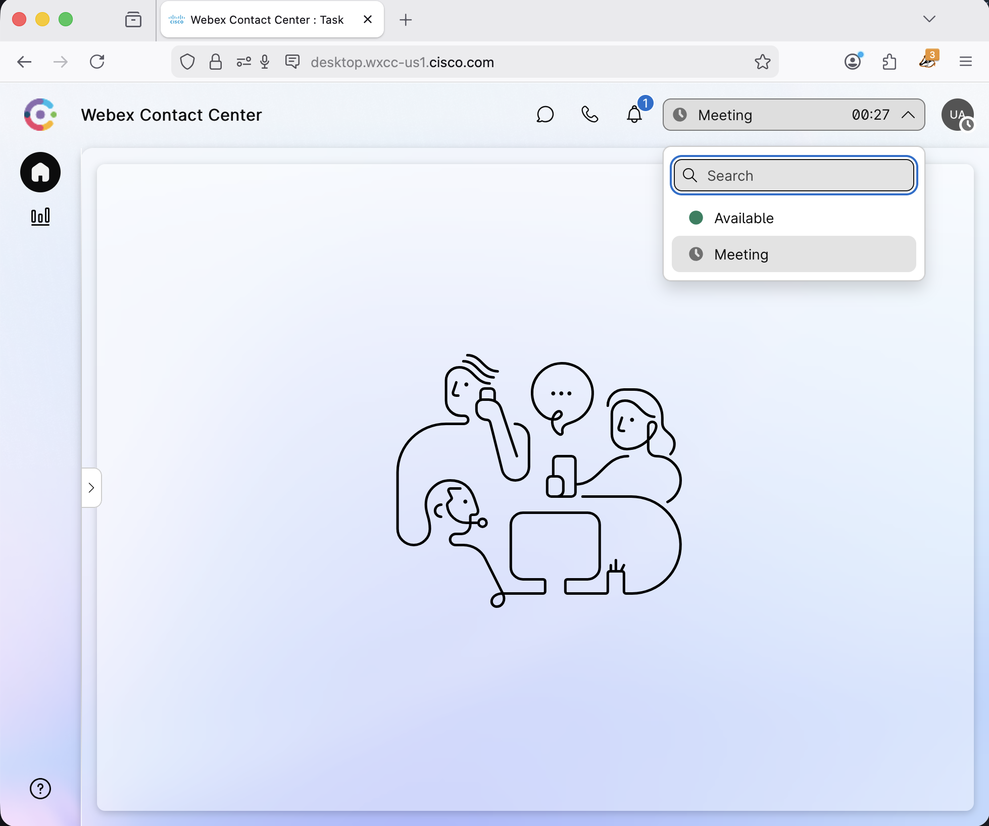 Agent Desktop - Logged In and Available